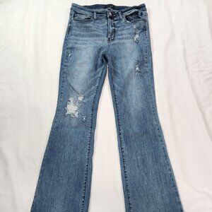 Judy Blue Light Blue Distressed Boot Cut Jeans